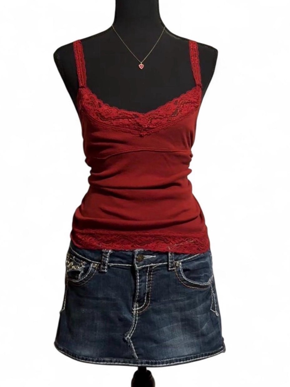 Upcycled Miss Chic Jeans Dark Denim Mini Skirt